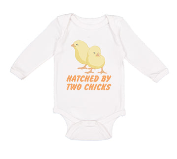 Long Sleeve Bodysuit Baby Hatched by 2 Chicks Gay Lgbtq Style B Cotton