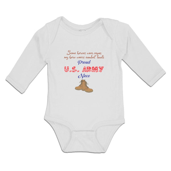 Long Sleeve Bodysuit Baby Heroes Wear Capes, Boots Proud U.S Niece Cotton - Cute Rascals