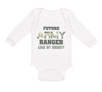 Long Sleeve Bodysuit Baby Future Army Ranger like My Daddy Military Cotton - Cute Rascals