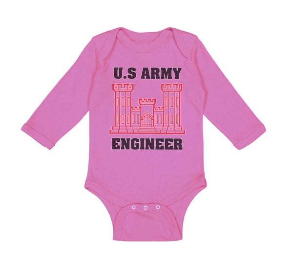 Long Sleeve Bodysuit Baby U.S Army Engineer Boy & Girl Clothes Cotton