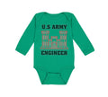 Long Sleeve Bodysuit Baby U.S Army Engineer Boy & Girl Clothes Cotton