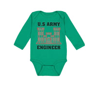 Long Sleeve Bodysuit Baby U.S Army Engineer Boy & Girl Clothes Cotton