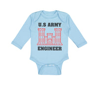 Long Sleeve Bodysuit Baby U.S Army Engineer Boy & Girl Clothes Cotton