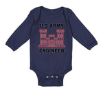 Long Sleeve Bodysuit Baby U.S Army Engineer Boy & Girl Clothes Cotton