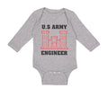 Long Sleeve Bodysuit Baby U.S Army Engineer Boy & Girl Clothes Cotton