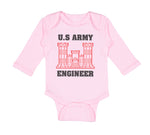 Long Sleeve Bodysuit Baby U.S Army Engineer Boy & Girl Clothes Cotton