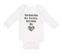 Long Sleeve Bodysuit Baby The Army Has My Daddy but I Have His Heart Cotton