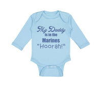 Long Sleeve Bodysuit Baby My Daddy Is in The Marines "Hoorah" Boy & Girl Clothes