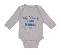 Long Sleeve Bodysuit Baby My Daddy Is in The Marines "Hoorah" Boy & Girl Clothes