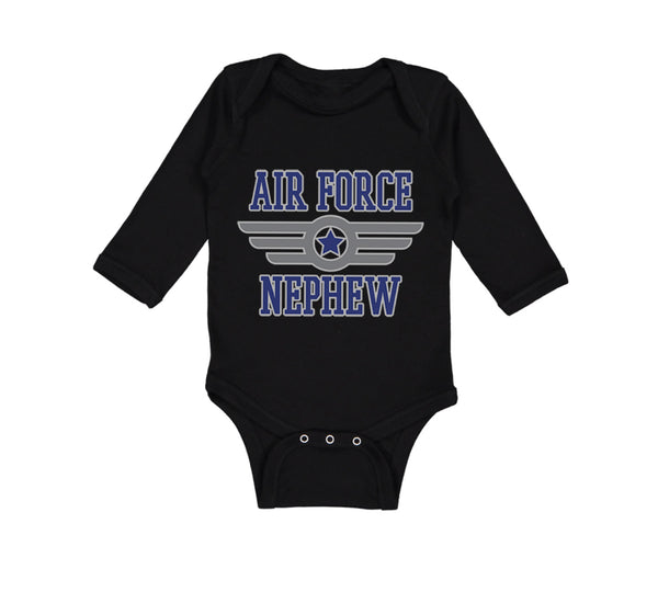 Long Sleeve Bodysuit Baby Air Force Nephew Aunt Uncle Boy & Girl Clothes Cotton - Cute Rascals