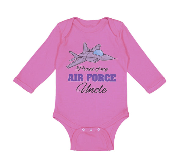 Long Sleeve Bodysuit Baby Proud of My Air Force Uncle Boy & Girl Clothes Cotton