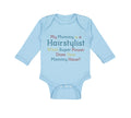 Long Sleeve Bodysuit Baby Mommy Hairstylist What Super Power Your Cotton