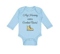 Long Sleeve Bodysuit Baby My Mommy Wears Combat Boots! Mom Mothers Day Cotton