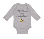 Long Sleeve Bodysuit Baby My Mommy Wears Combat Boots! Mom Mothers Day Cotton