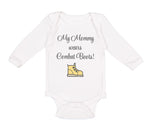 Long Sleeve Bodysuit Baby My Mommy Wears Combat Boots! Mom Mothers Day Cotton