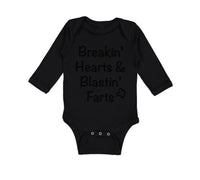 Long Sleeve Bodysuit Baby Breaking' Hearts Blasting Farts Humor Funny Cotton - Cute Rascals