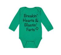 Long Sleeve Bodysuit Baby Breaking' Hearts Blasting Farts Humor Funny Cotton - Cute Rascals
