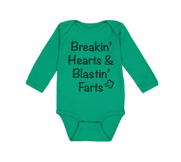 Long Sleeve Bodysuit Baby Breaking' Hearts Blasting Farts Humor Funny Cotton - Cute Rascals