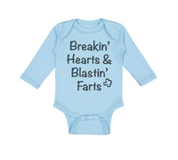 Long Sleeve Bodysuit Baby Breaking' Hearts Blasting Farts Humor Funny Cotton - Cute Rascals