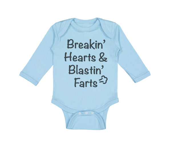 Long Sleeve Bodysuit Baby Breaking' Hearts Blasting Farts Humor Funny Cotton - Cute Rascals