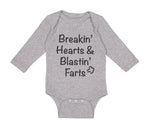 Long Sleeve Bodysuit Baby Breaking' Hearts Blasting Farts Humor Funny Cotton - Cute Rascals