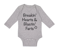 Long Sleeve Bodysuit Baby Breaking' Hearts Blasting Farts Humor Funny Cotton - Cute Rascals