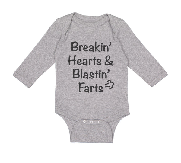 Long Sleeve Bodysuit Baby Breaking' Hearts Blasting Farts Humor Funny Cotton - Cute Rascals