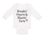Long Sleeve Bodysuit Baby Breaking' Hearts Blasting Farts Humor Funny Cotton - Cute Rascals