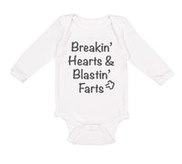 Long Sleeve Bodysuit Baby Breaking' Hearts Blasting Farts Humor Funny Cotton - Cute Rascals