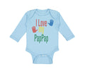 Long Sleeve Bodysuit Baby I Love My Pap Pap Grandpa Grandfather Cotton