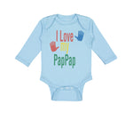 Long Sleeve Bodysuit Baby I Love My Pap Pap Grandpa Grandfather Cotton