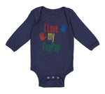 Long Sleeve Bodysuit Baby I Love My Pap Pap Grandpa Grandfather Cotton
