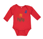 Long Sleeve Bodysuit Baby I Love My Pap Pap Grandpa Grandfather Cotton