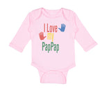 Long Sleeve Bodysuit Baby I Love My Pap Pap Grandpa Grandfather Cotton