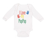 Long Sleeve Bodysuit Baby I Love My Pap Pap Grandpa Grandfather Cotton