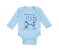 Long Sleeve Bodysuit Baby Born with Sticks in My Hands Drummer Funny Humor