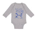 Long Sleeve Bodysuit Baby Born with Sticks in My Hands Drummer Funny Humor