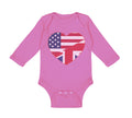 Long Sleeve Bodysuit Baby American British Heart Flag Boy & Girl Clothes Cotton