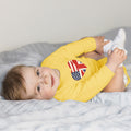 Long Sleeve Bodysuit Baby American British Heart Flag Boy & Girl Clothes Cotton
