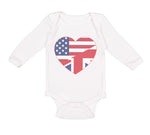 Long Sleeve Bodysuit Baby American British Heart Flag Boy & Girl Clothes Cotton - Cute Rascals