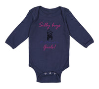 Long Sleeve Bodysuit Baby Silly Boys Dirt Bikes Are for Girls! Funny Humor
