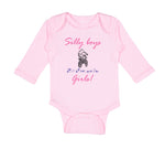 Long Sleeve Bodysuit Baby Silly Boys Dirt Bikes Are for Girls! Funny Humor