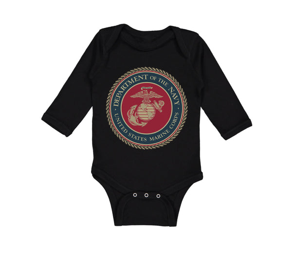 Long Sleeve Bodysuit Baby Department Navy Us Marine Corp Boy & Girl Clothes - Cute Rascals