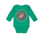 Long Sleeve Bodysuit Baby Department Navy Us Marine Corp Boy & Girl Clothes - Cute Rascals