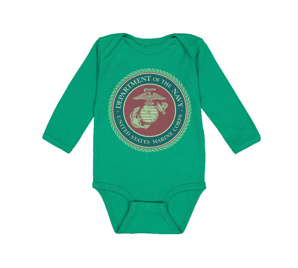 Long Sleeve Bodysuit Baby Department Navy Us Marine Corp Boy & Girl Clothes - Cute Rascals