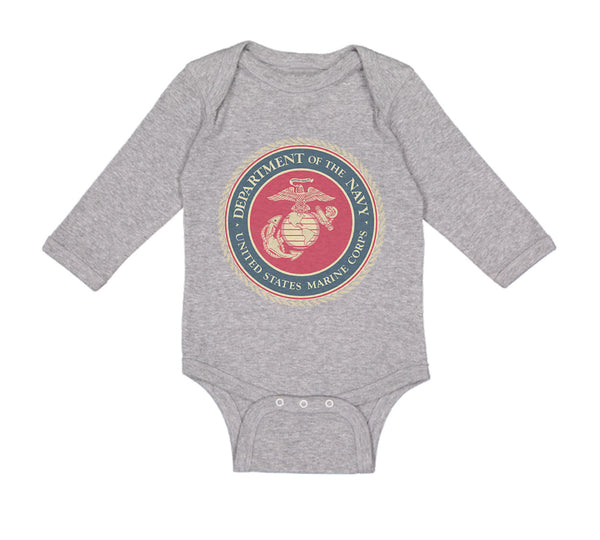 Long Sleeve Bodysuit Baby Department Navy Us Marine Corp Boy & Girl Clothes - Cute Rascals