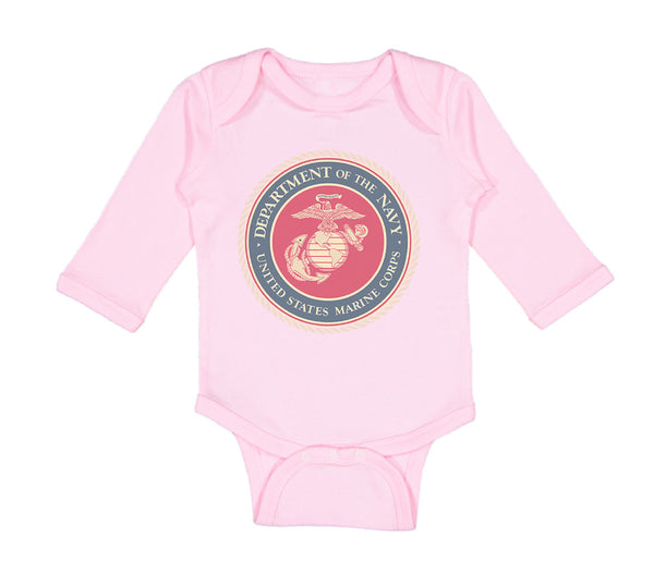 Long Sleeve Bodysuit Baby Department Navy Us Marine Corp Boy & Girl Clothes - Cute Rascals