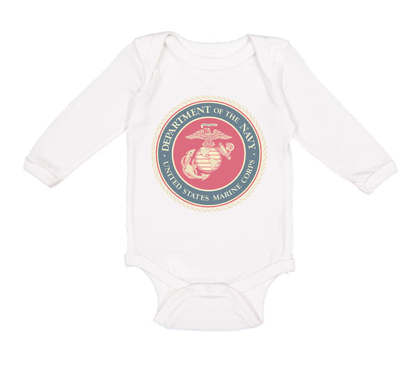 Long Sleeve Bodysuit Baby Department Navy Us Marine Corp Boy & Girl Clothes - Cute Rascals