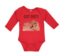 Long Sleeve Bodysuit Baby Got Dirt Dirk Bike Biking Sport Boy & Girl Clothes - Cute Rascals