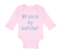 Long Sleeve Bodysuit Baby Will You Be My Godfather Pregnancy Baby Announcement